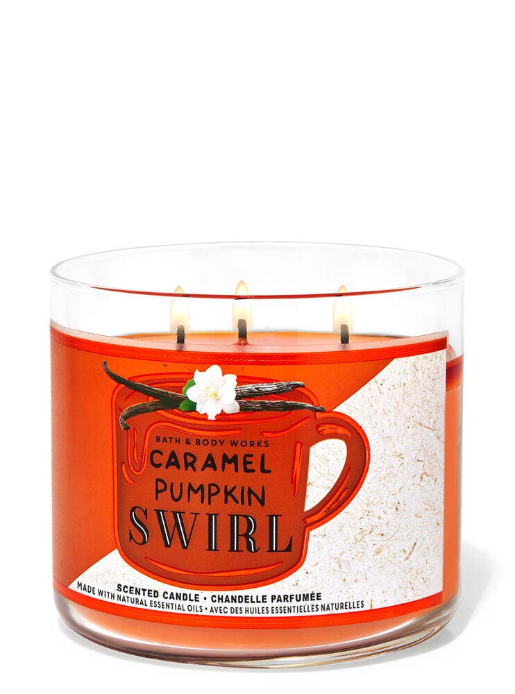 Caramel Pumpkin Swirl 3Wick Candle Bath and Body Works