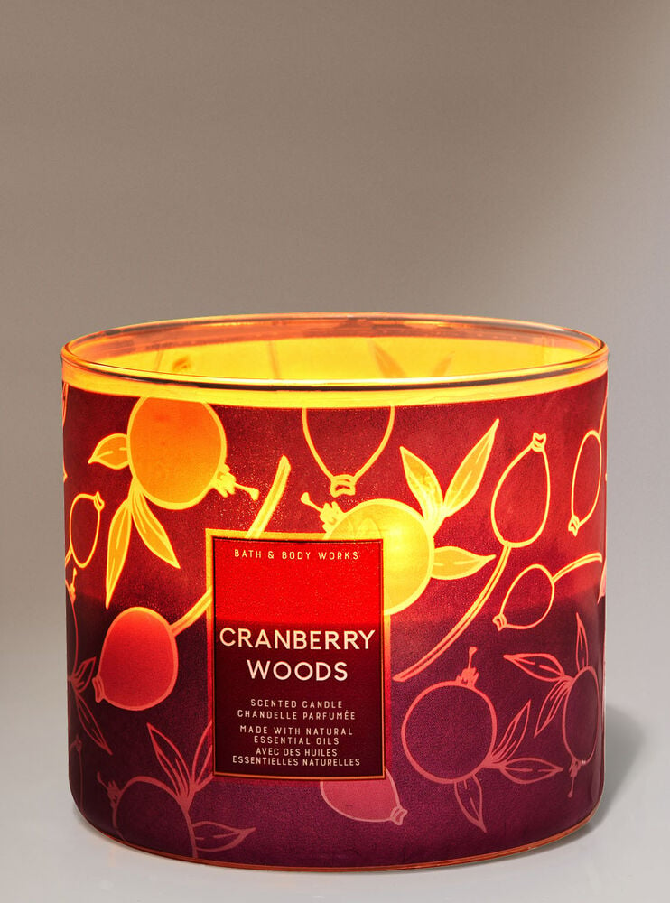 Cranberry Woods 3-Wick Candle Image 1