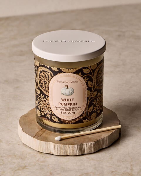 White Pumpkin Single Wick Candle