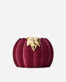 Purple Corduroy Pumpkin 3-Wick Candle Holder