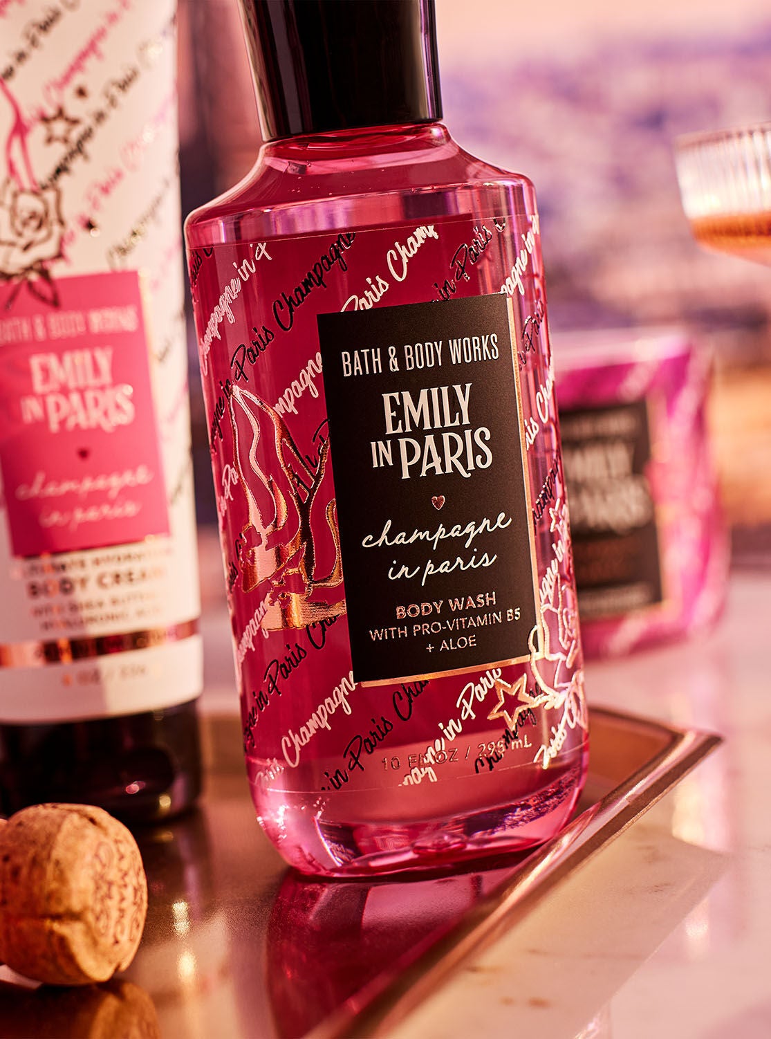 Bath & Body Works LOT 3 Emily Champagne In Paris Body Wash Shower