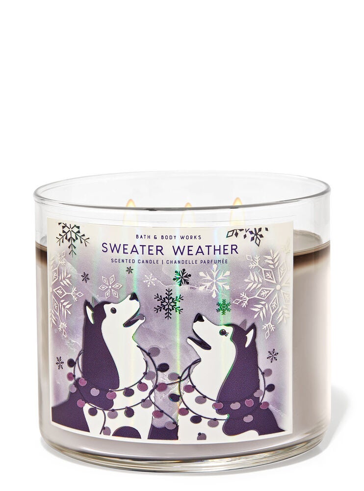 Sweater Weather 3Wick Candle Bath and Body Works