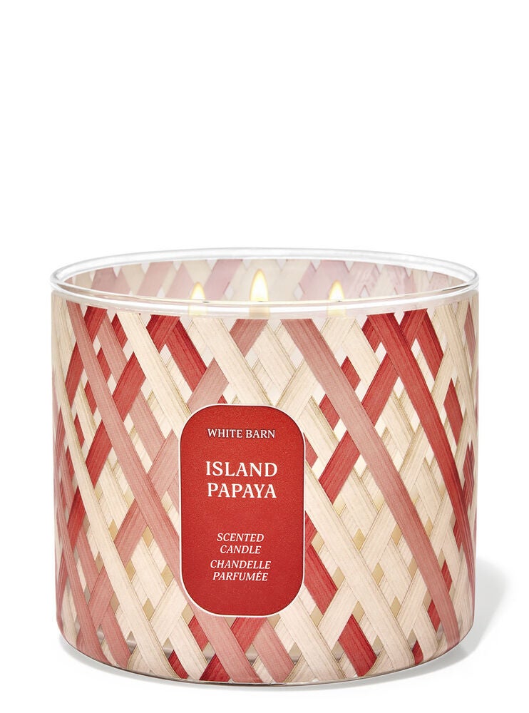 Island Papaya 3Wick Candle Bath and Body Works