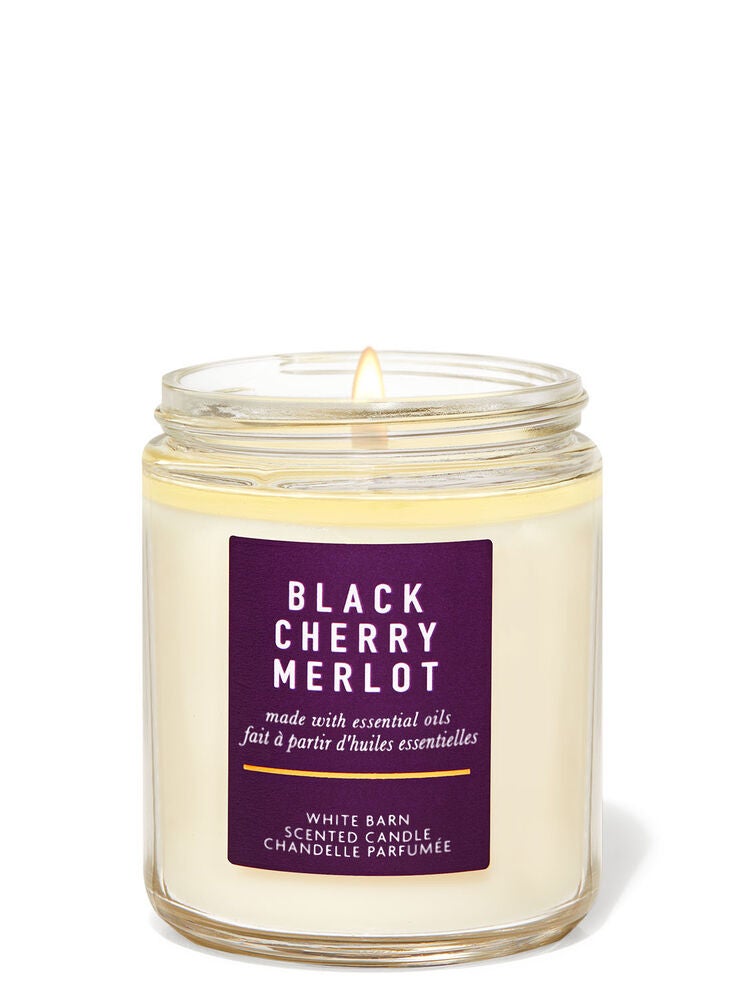 Black Cherry Merlot Single Wick Candle Bath and Body Works