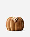 Tan Corduroy Pumpkin 3-Wick Candle Holder