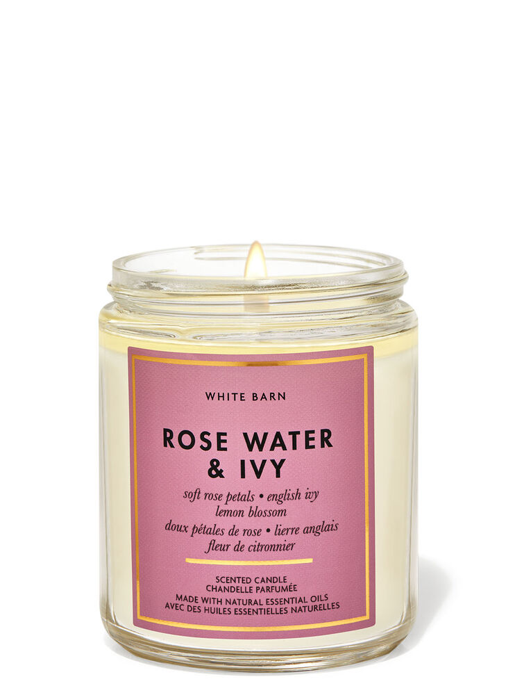 Rose Water & Ivy Single Wick Candle