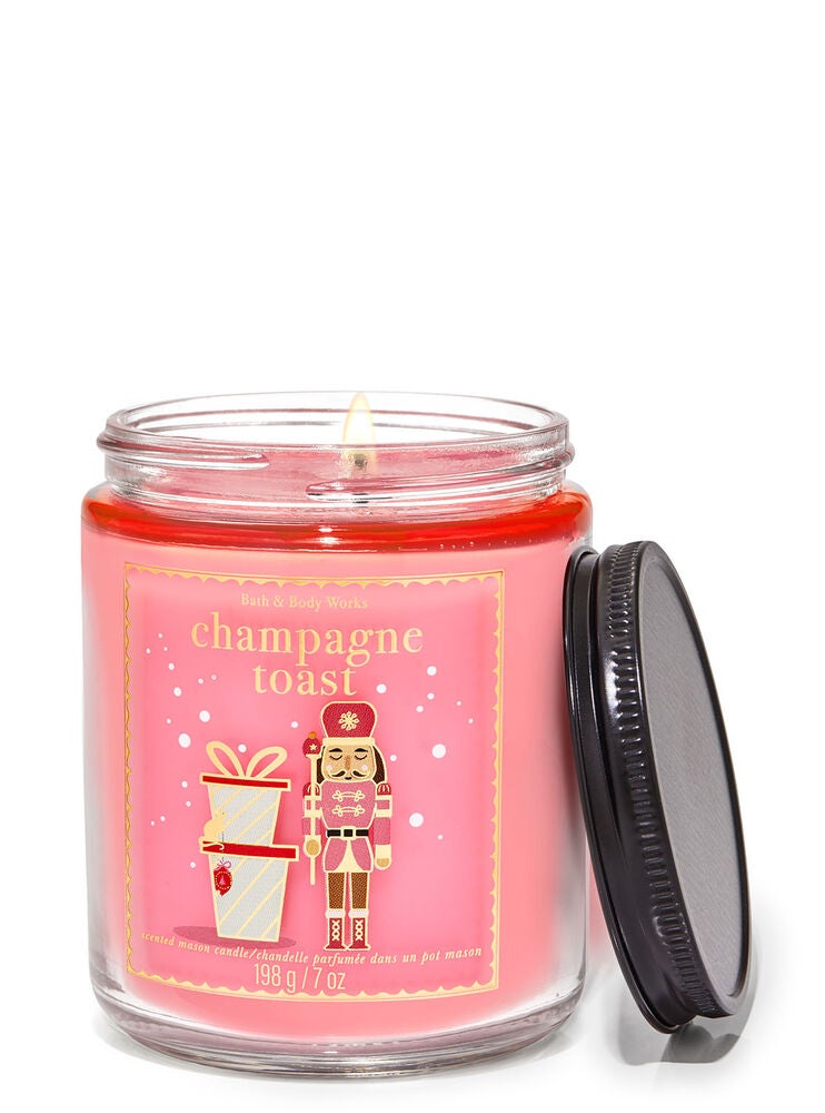 Champagne Toast Mason Single Wick Candle Bath and Body Works