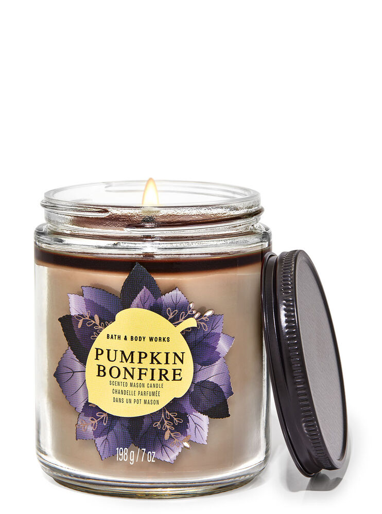 Pumpkin Bonfire Mason Single Wick Candle