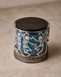 Glow-in-the-Dark Dancing Skeleton 3-Wick Candle Holder