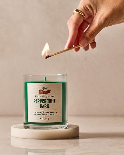 Peppermint Bark Single Wick Candle