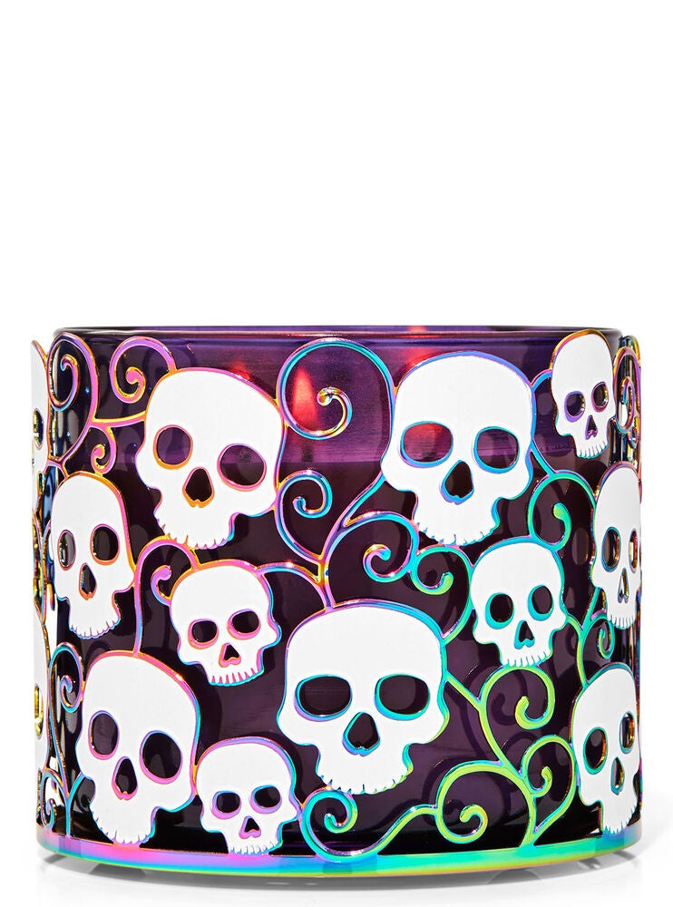 GlowintheDark Skulls 3Wick Candle Holder Bath and Body Works