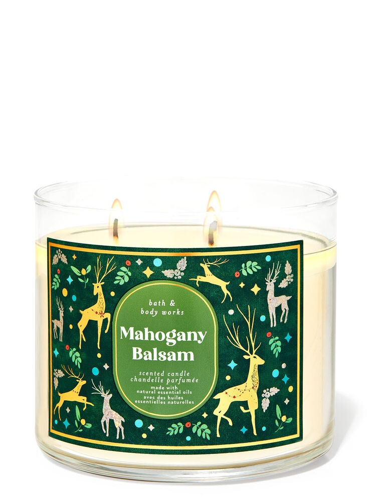 Mahogany Balsam 3Wick Candle Bath and Body Works
