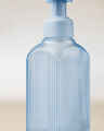 Light Blue Ribbed Glass Gentle & Clean Foaming Hand Soap Dispenser