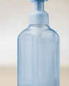 Light Blue Ribbed Glass Gentle & Clean Foaming Hand Soap Dispenser
