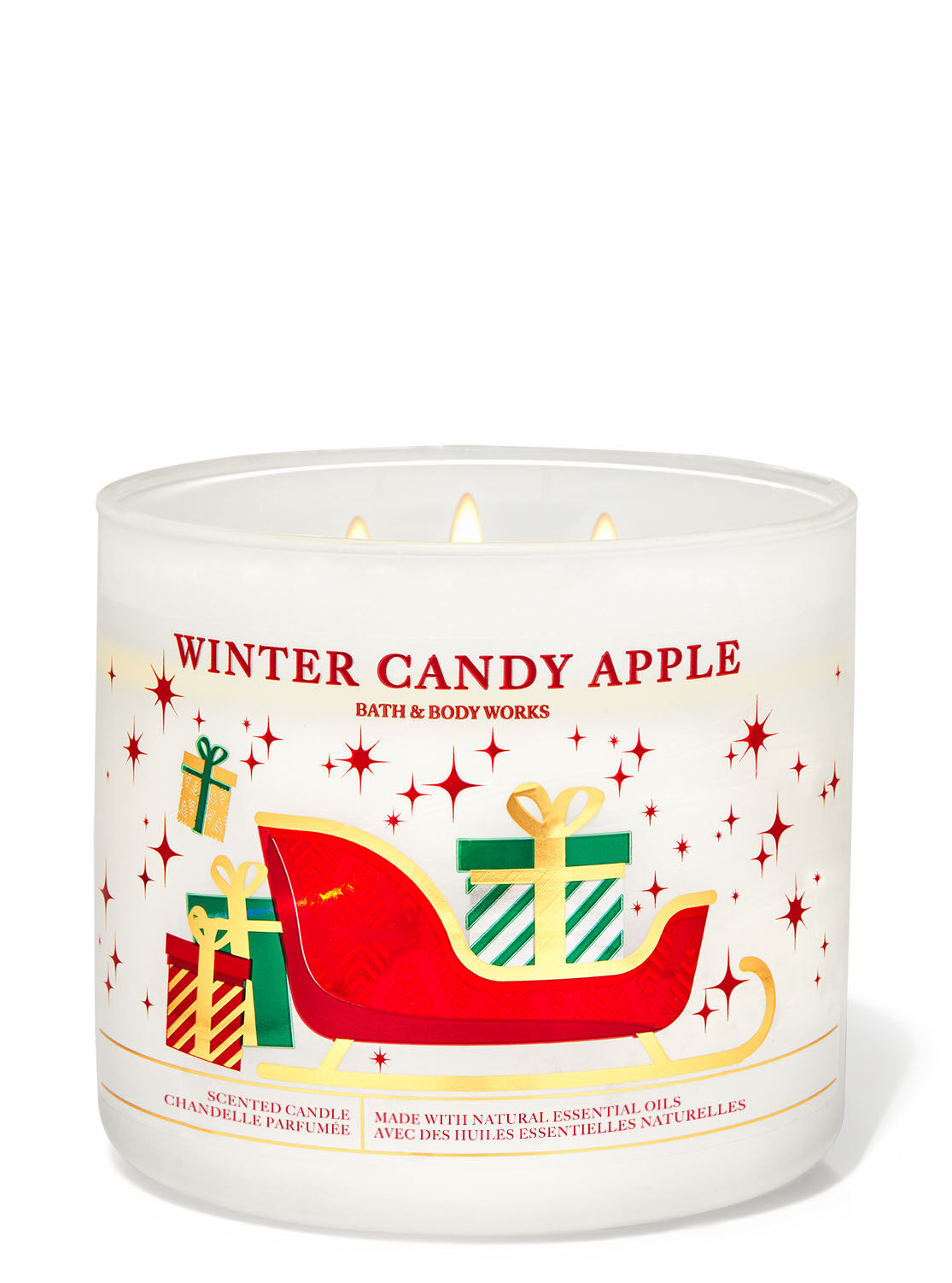 NEW Bath & Body Works WINTER CANDY APPLE 3-Wick Scented Candle 14.5 oz 