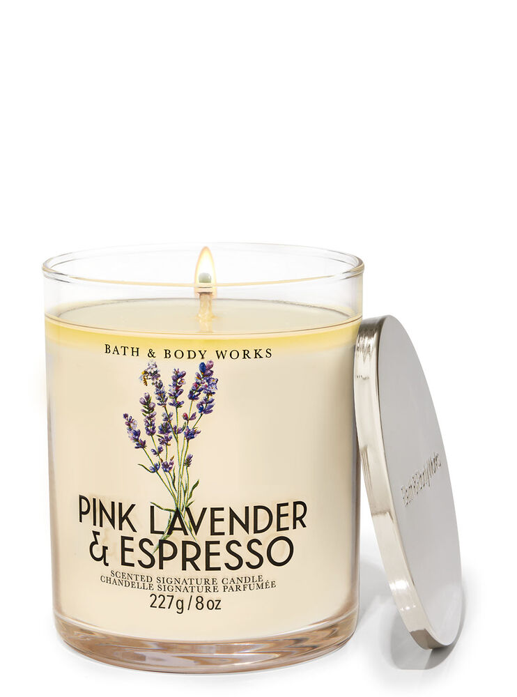 Pink Lavender & Espresso Signature Single Wick Candle | Bath and Body Works