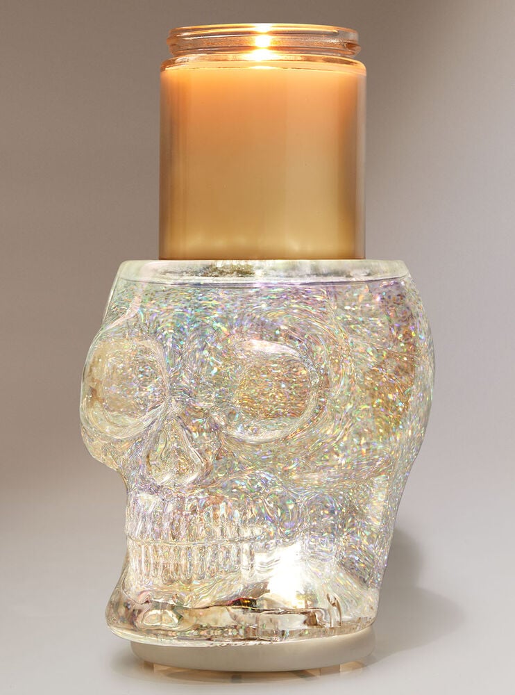 Water Globe Skull Single Wick Candle Holder Image 3