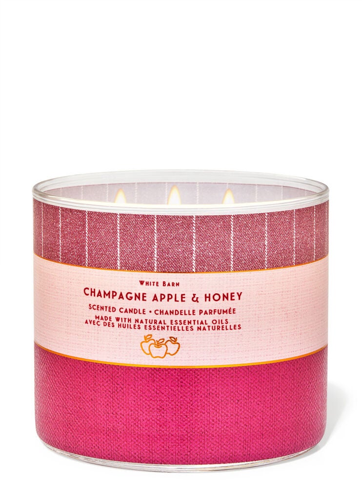 Champagne Apple & Honey 3Wick Candle Bath and Body Works