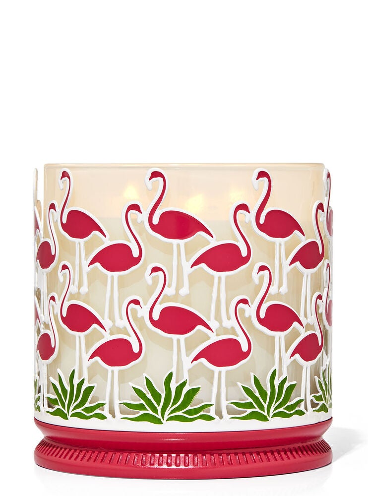 Flamingo Flock 3Wick Candle Holder Bath and Body Works
