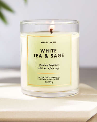 White Tea & Sage Single Wick Candle