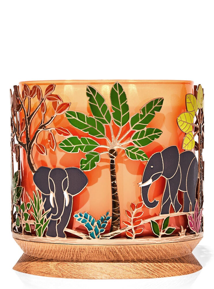 Elephant Scene 3Wick Candle Holder Bath and Body Works