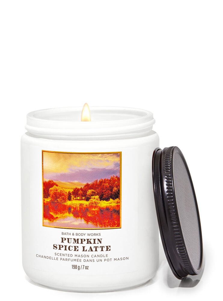Pumpkin Spice Latte Mason Single Wick Candle