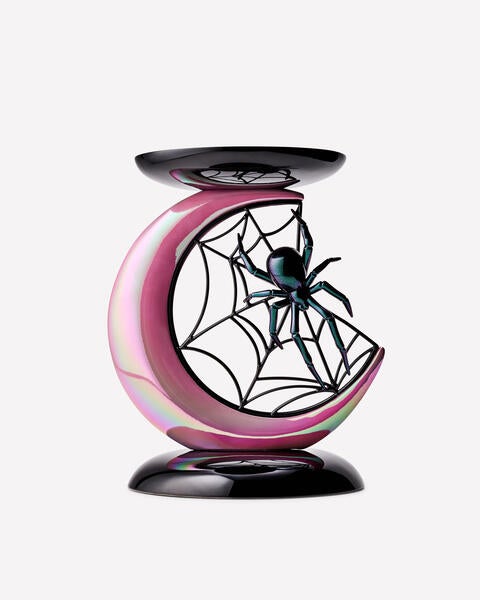 Spider and Moon Pedestal 3-Wick Candle Holder
