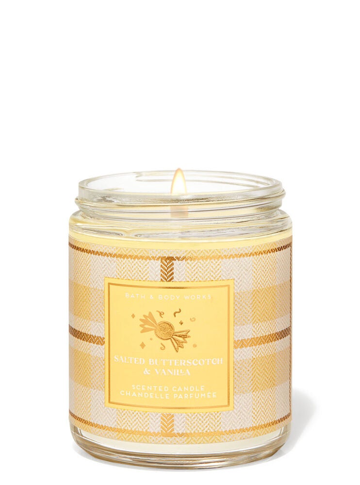 Salted Butterscotch & Vanilla Single Wick Candle Bath and Body Works