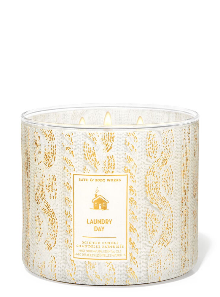 Laundry Day 3Wick Candle Bath and Body Works
