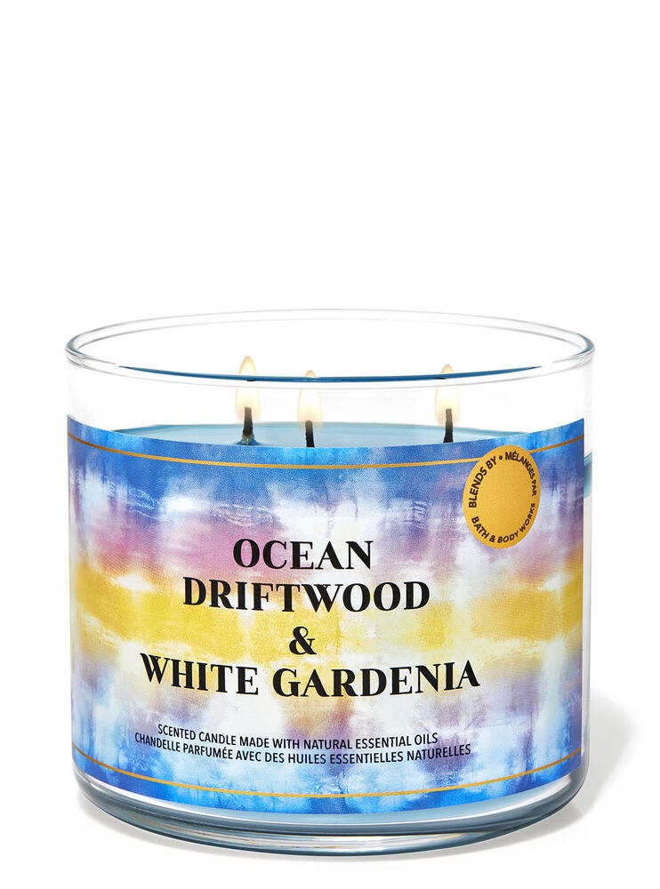 Ocean Driftwood & White Gardenia 3Wick Candle Bath and Body Works