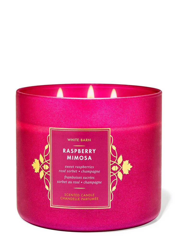 Raspberry Mimosa 3Wick Candle Bath and Body Works
