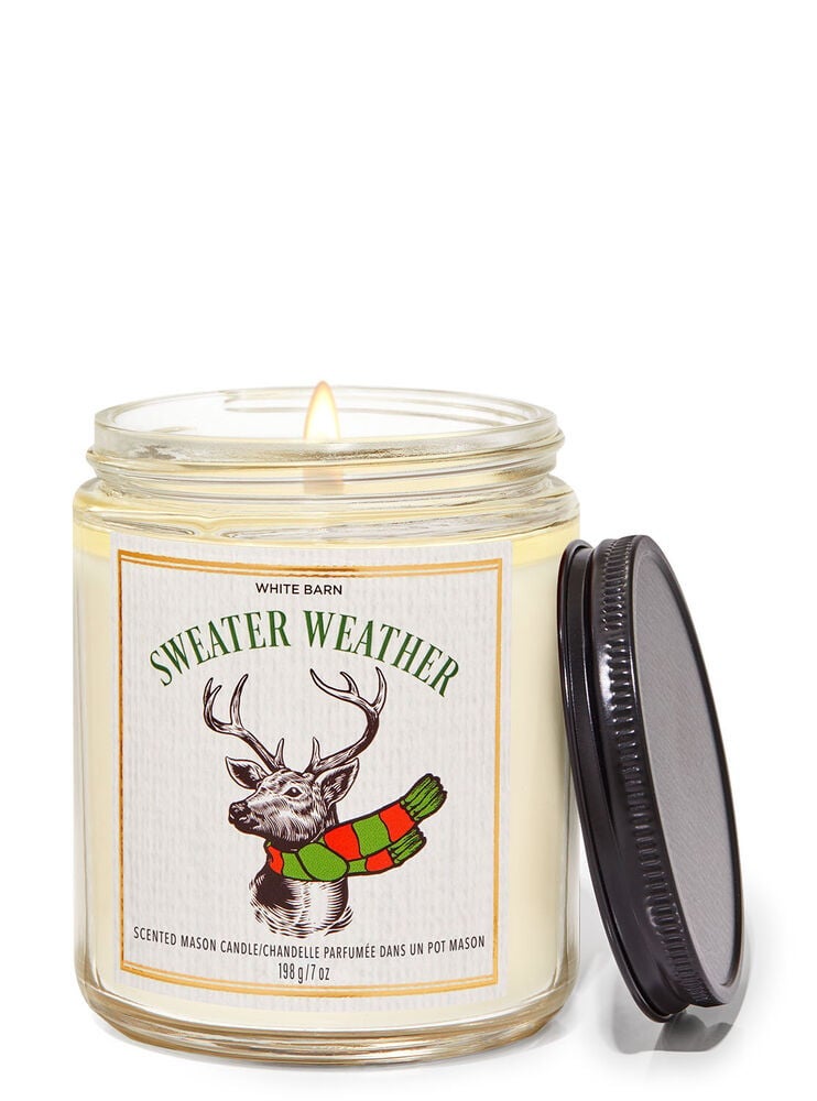 Sweater Weather Mason Single Wick Candle Bath and Body Works