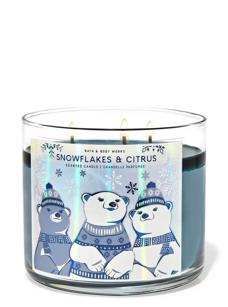 Snowflakes & Citrus 3-Wick Candle
