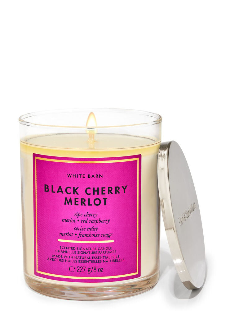 Black Cherry Merlot Signature Single Wick Candle