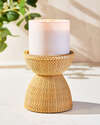 Woven Pedestal 3-Wick Candle Holder