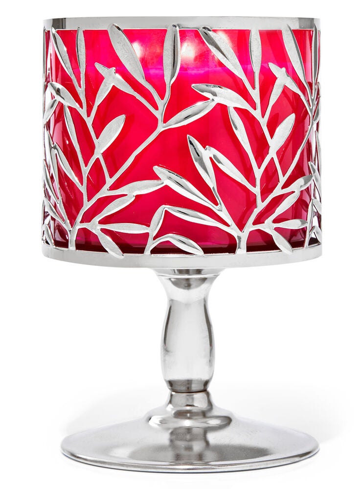 Vine Leaf Pedestal 3Wick Candle Holder Bath and Body Works