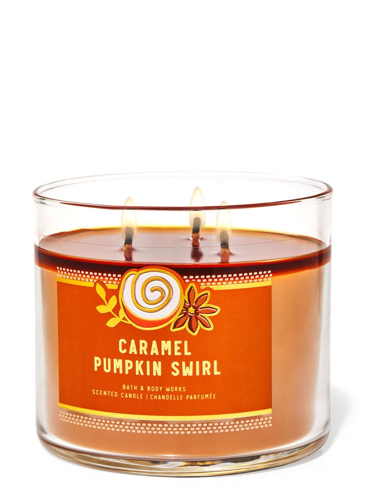 Caramel Pumpkin Swirl 3Wick Candle Bath and Body Works