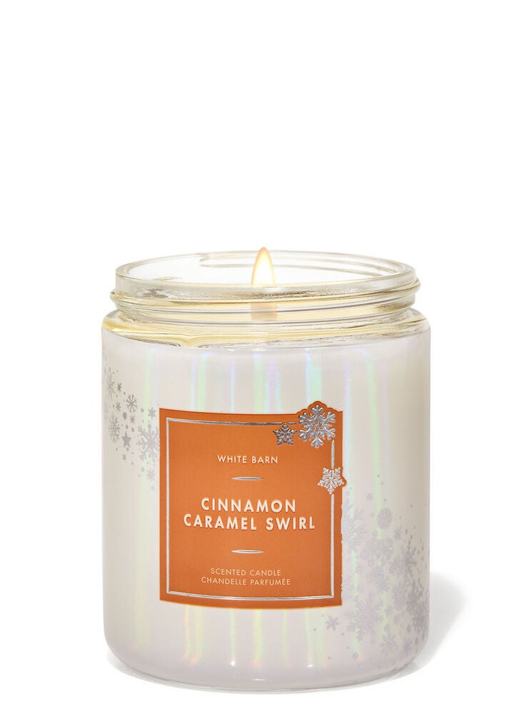 Cinnamon Caramel Swirl Single Wick Candle Bath and Body Works