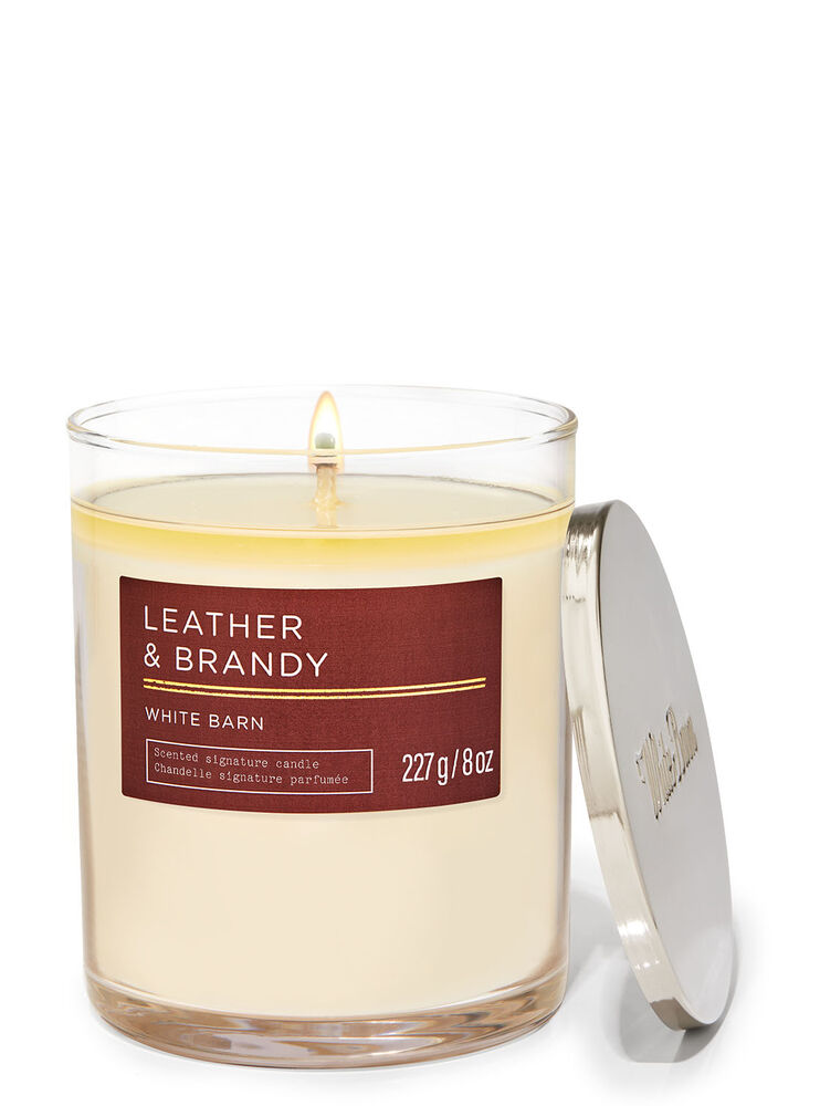 Leather & Brandy Signature Single Wick Candle