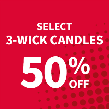 Select 3-Wick Candles 50% Off