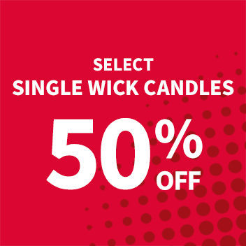 Select Single Wick Candles 50% off
