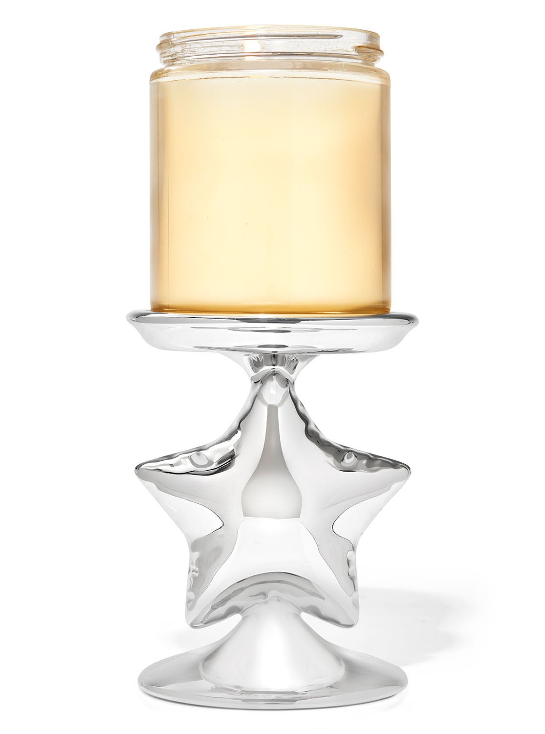 Silver Star Pedestal Single Wick Candle Holder Bath and Body Works