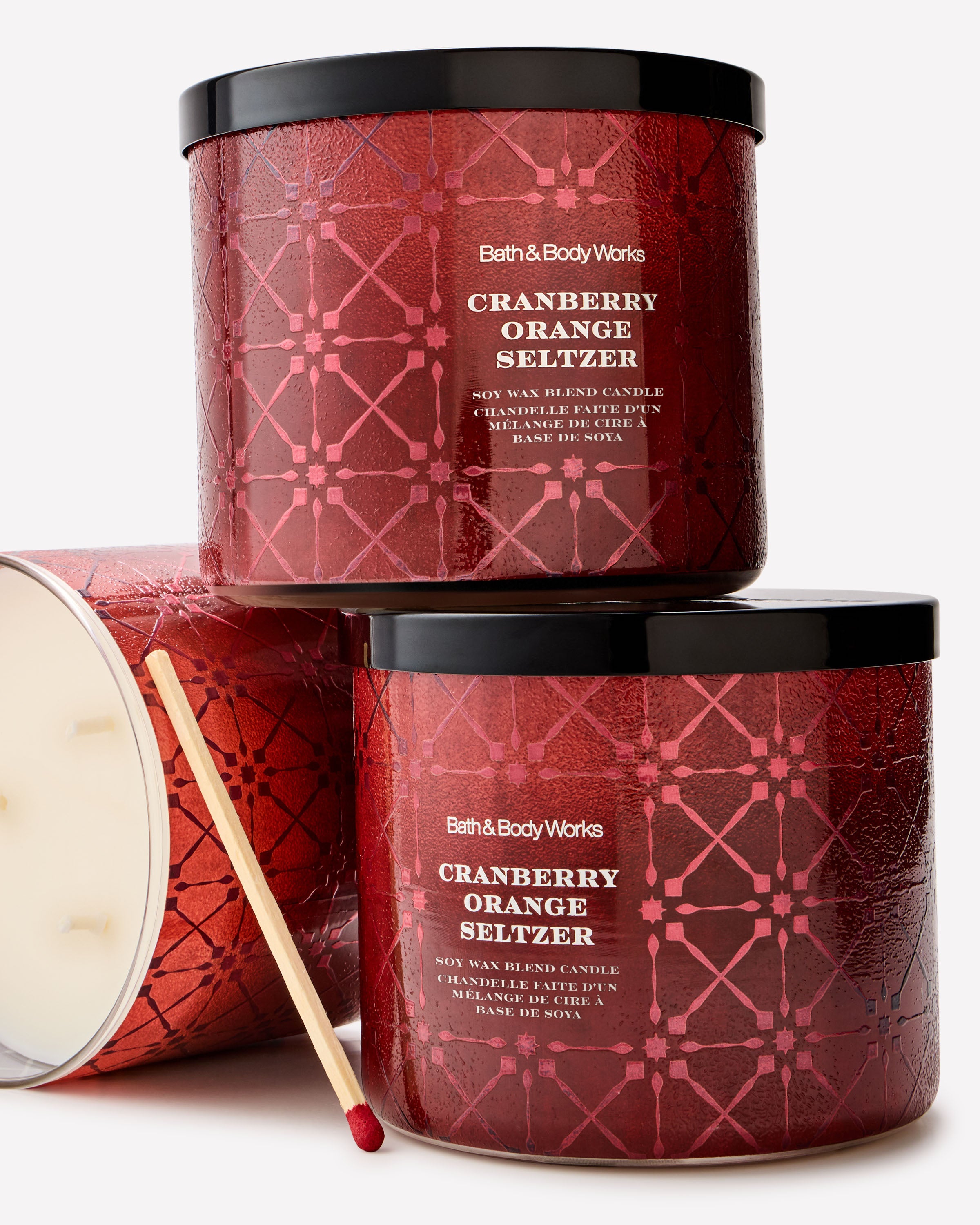 Chandelle à 3 mèches Cranberry Orange Seltzer