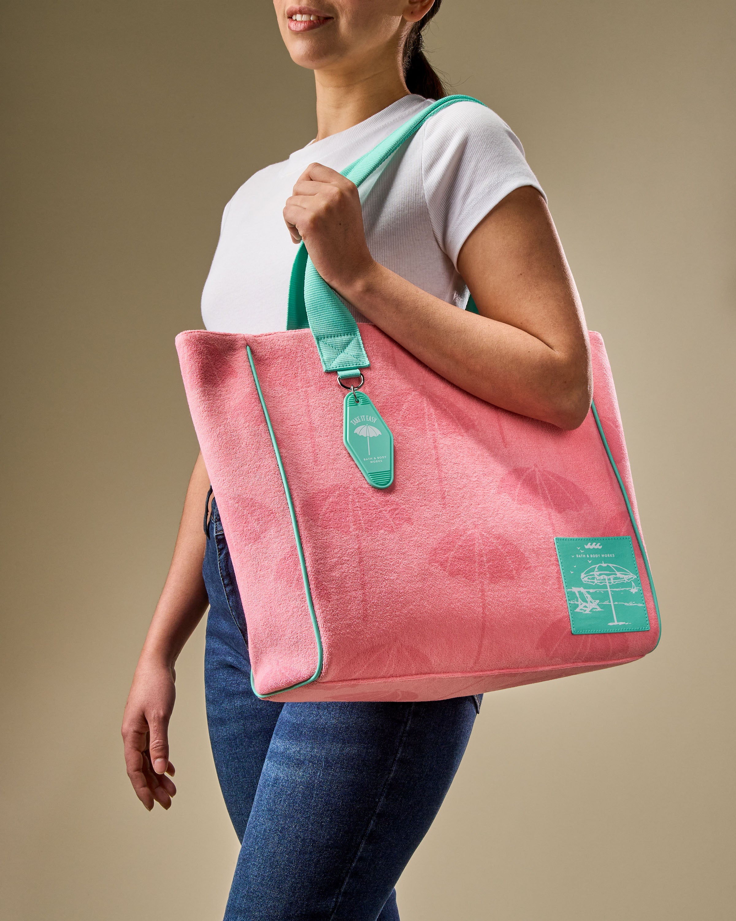 Pink Umbrella Tote Bag