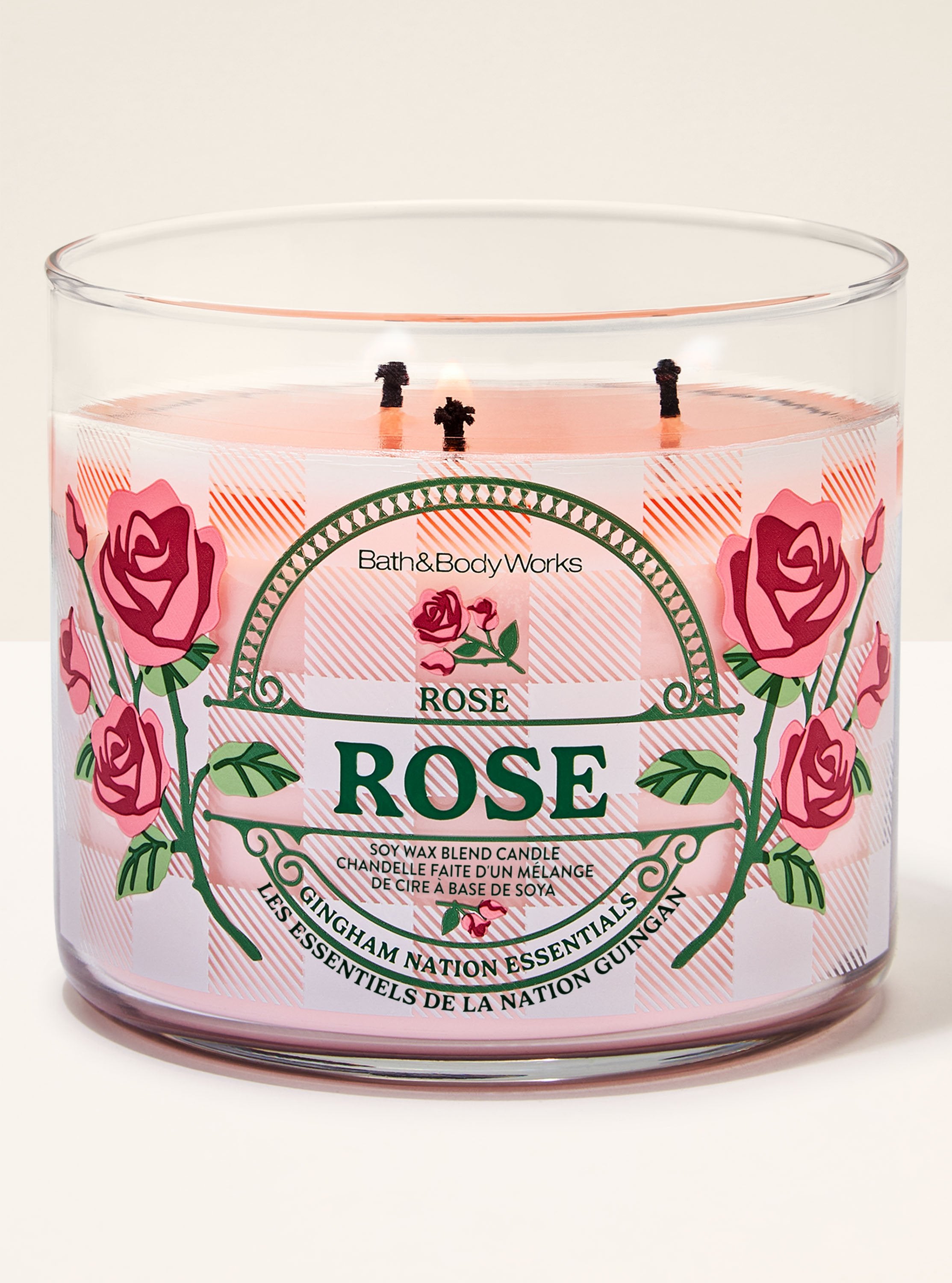 Rose 3-Wick Candle