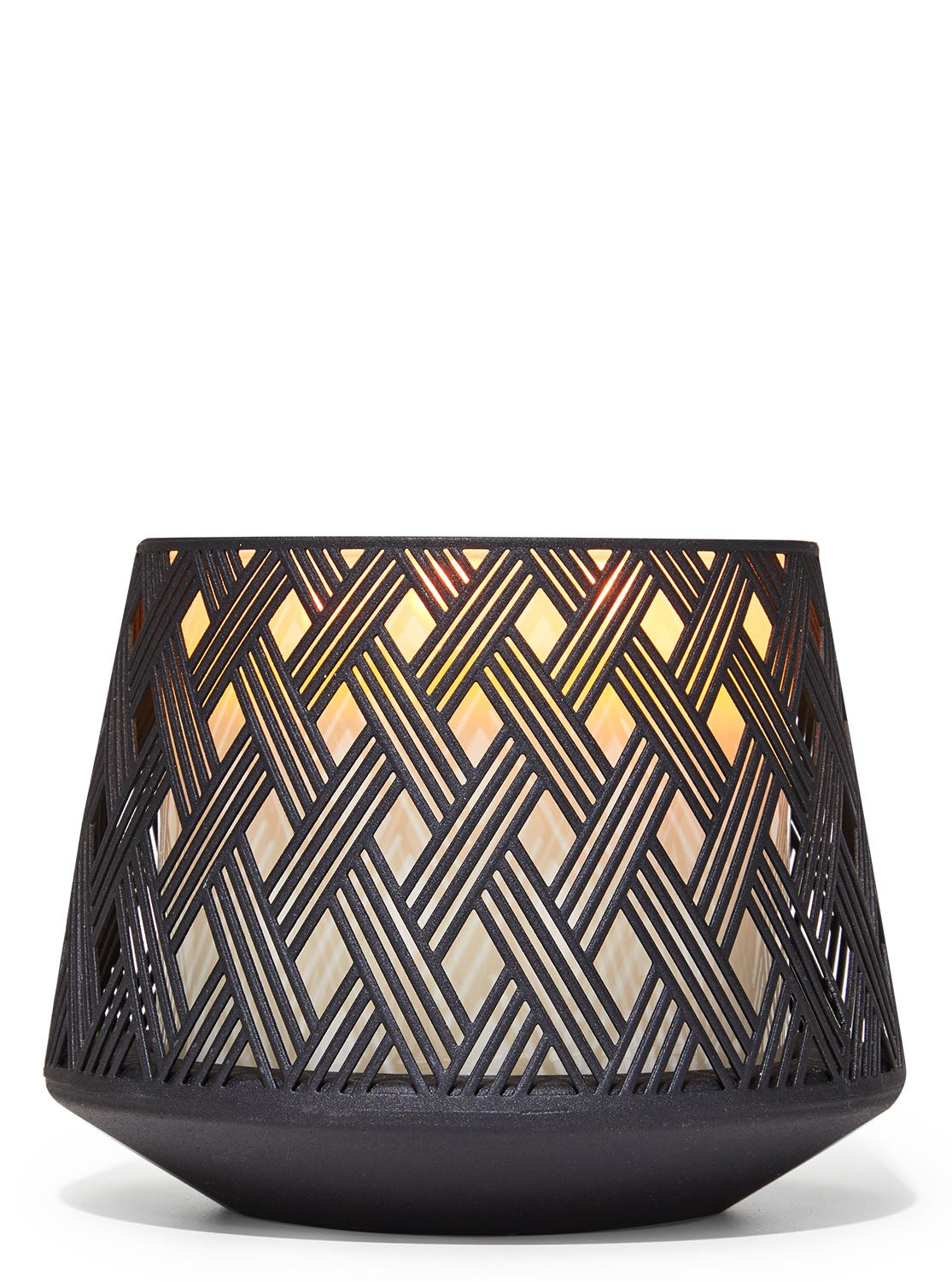 Basketweave with Base 3Wick Candle Holder Bath and Body Works