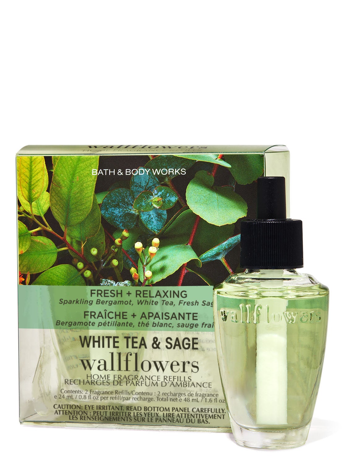 White Tea & Sage Wallflowers Refills 2Pack Bath and Body Works