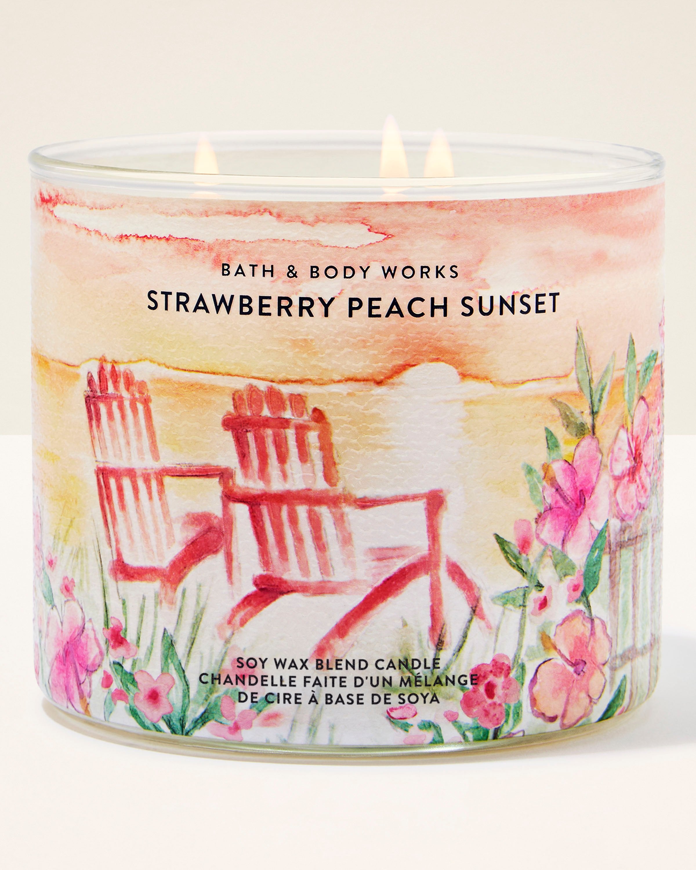 Strawberry Peach Sunset 3-Wick Candle