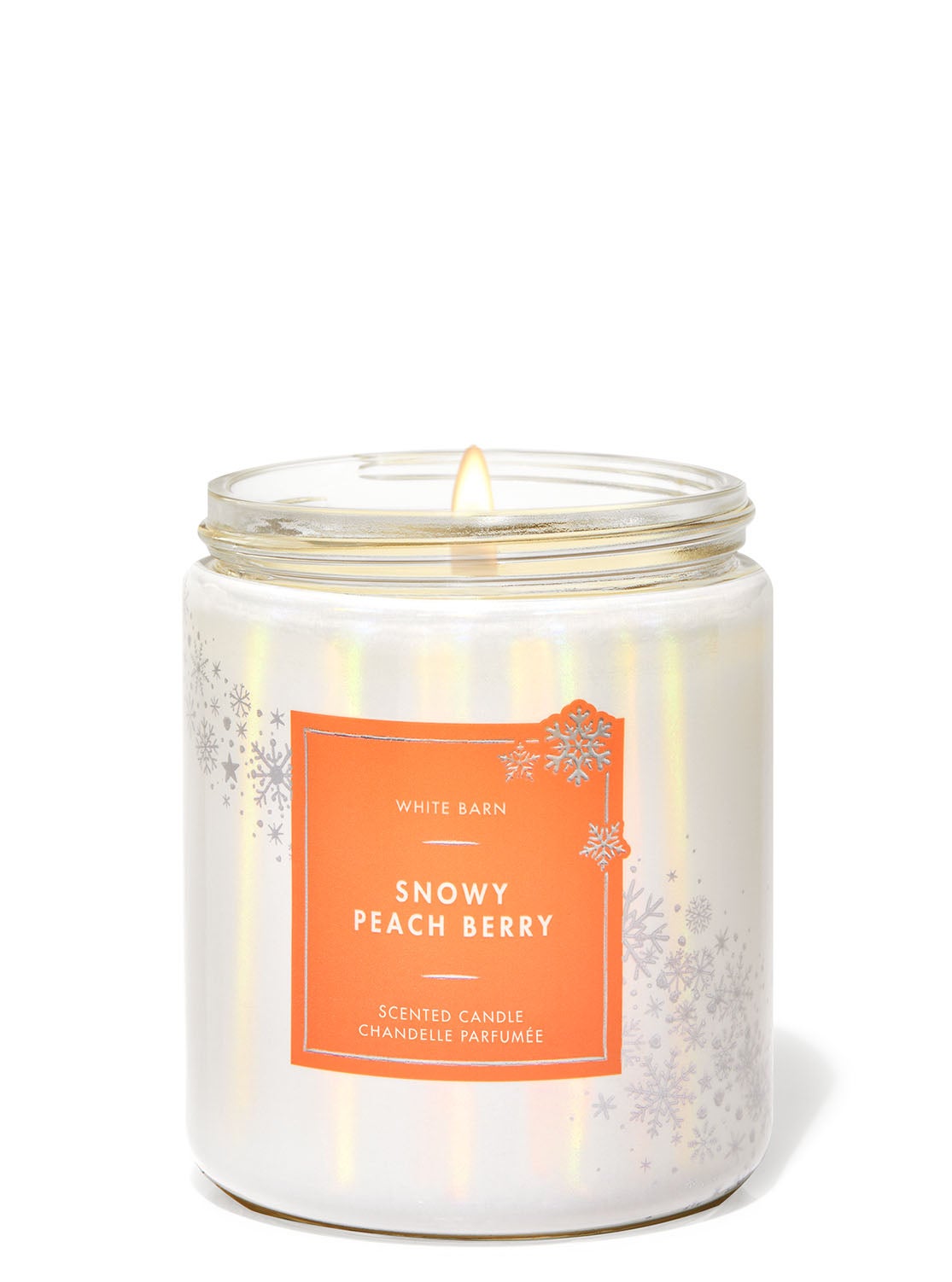 Snowy Peach Berry Single Wick Candle Bath and Body Works