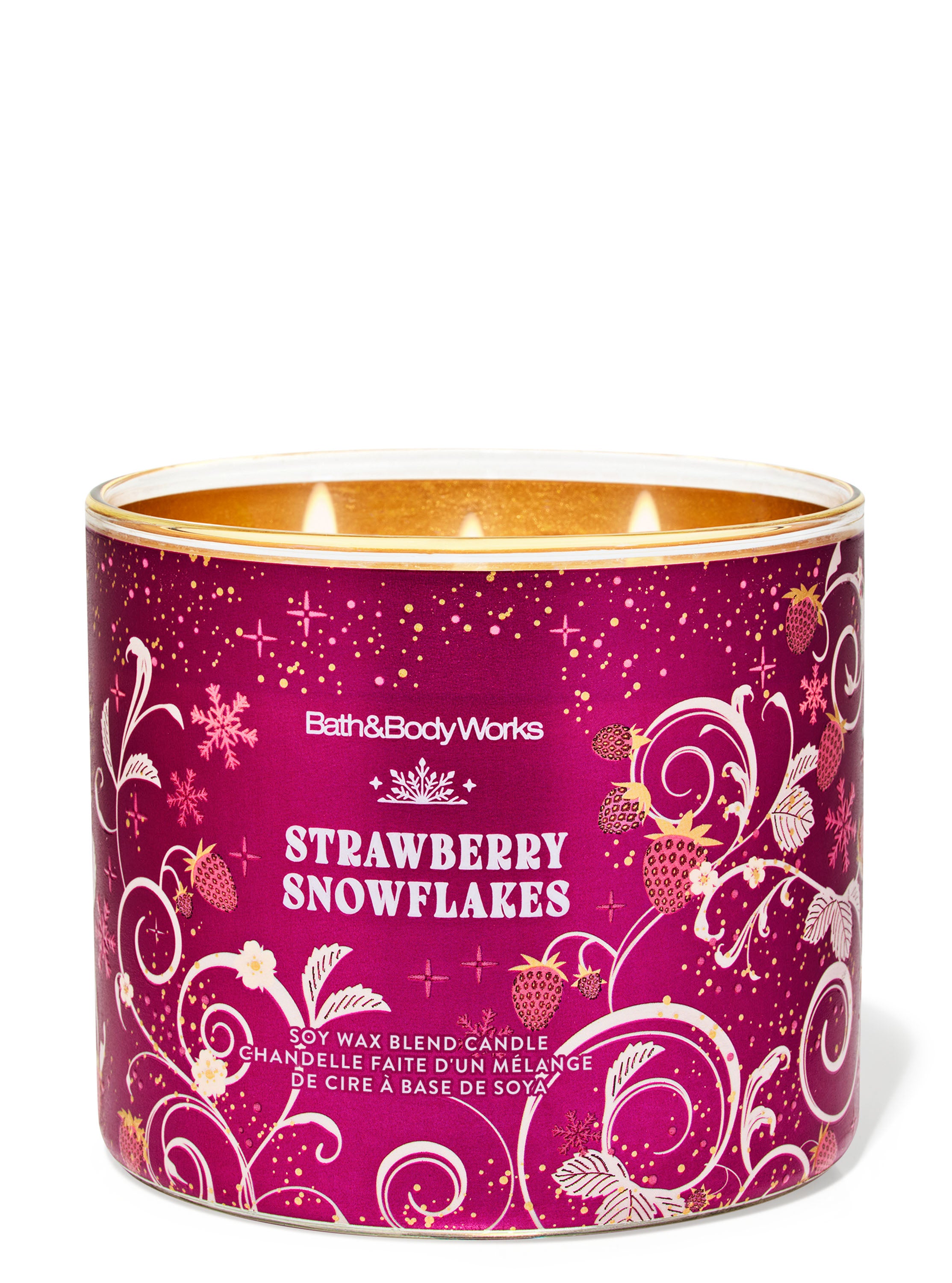 Strawberry Snowflakes 3-Wick Candle